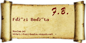 Füzi Beáta névjegykártya