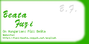 beata fuzi business card