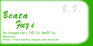 beata fuzi business card